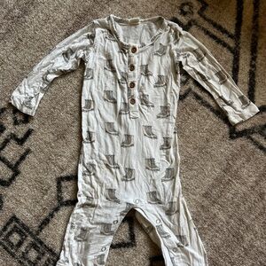 kate quinn Cream and Brown Boot Print One-Piece Bodysuit